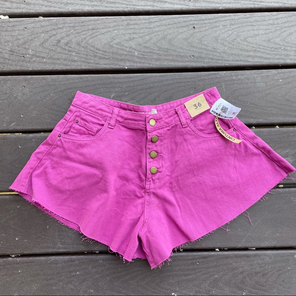 NEW POOL PURPLE DENIM High Waist SHORTS